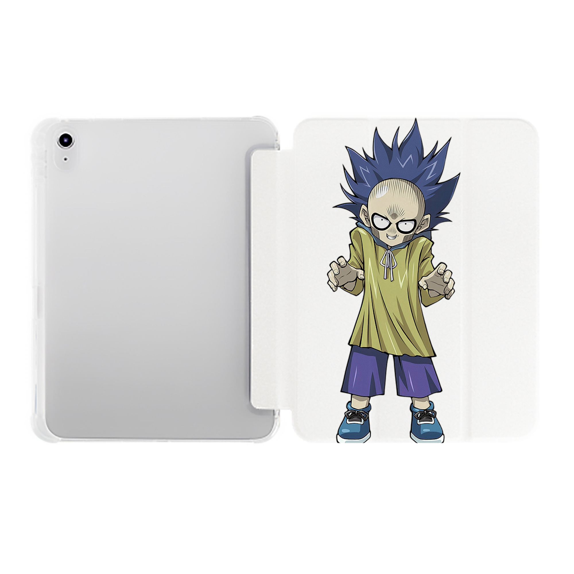 （画像用） 遊☆戯☆王 Yu-Gi-Oh! IPad ケース ペン収納付き 三つ折りスタンド PUレザー×シリコン 対応機種9.5/10.5/10.9インチ